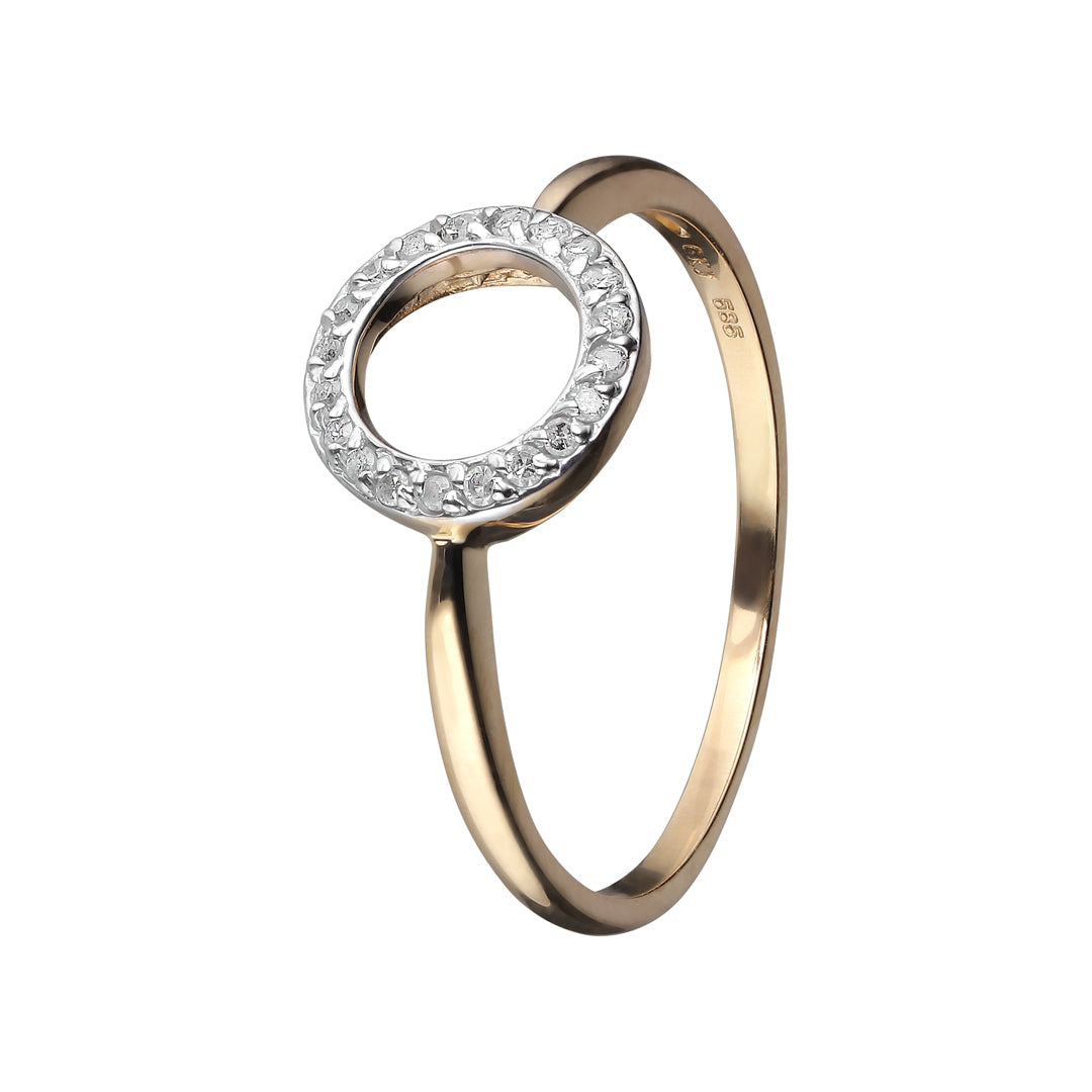 Ring i 14 kt. guld m. 20 diamanter