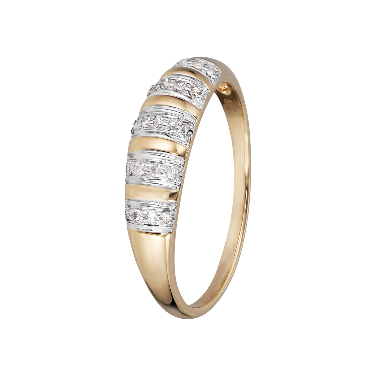 Ring i 14 kt. guld m. 21 diamanter