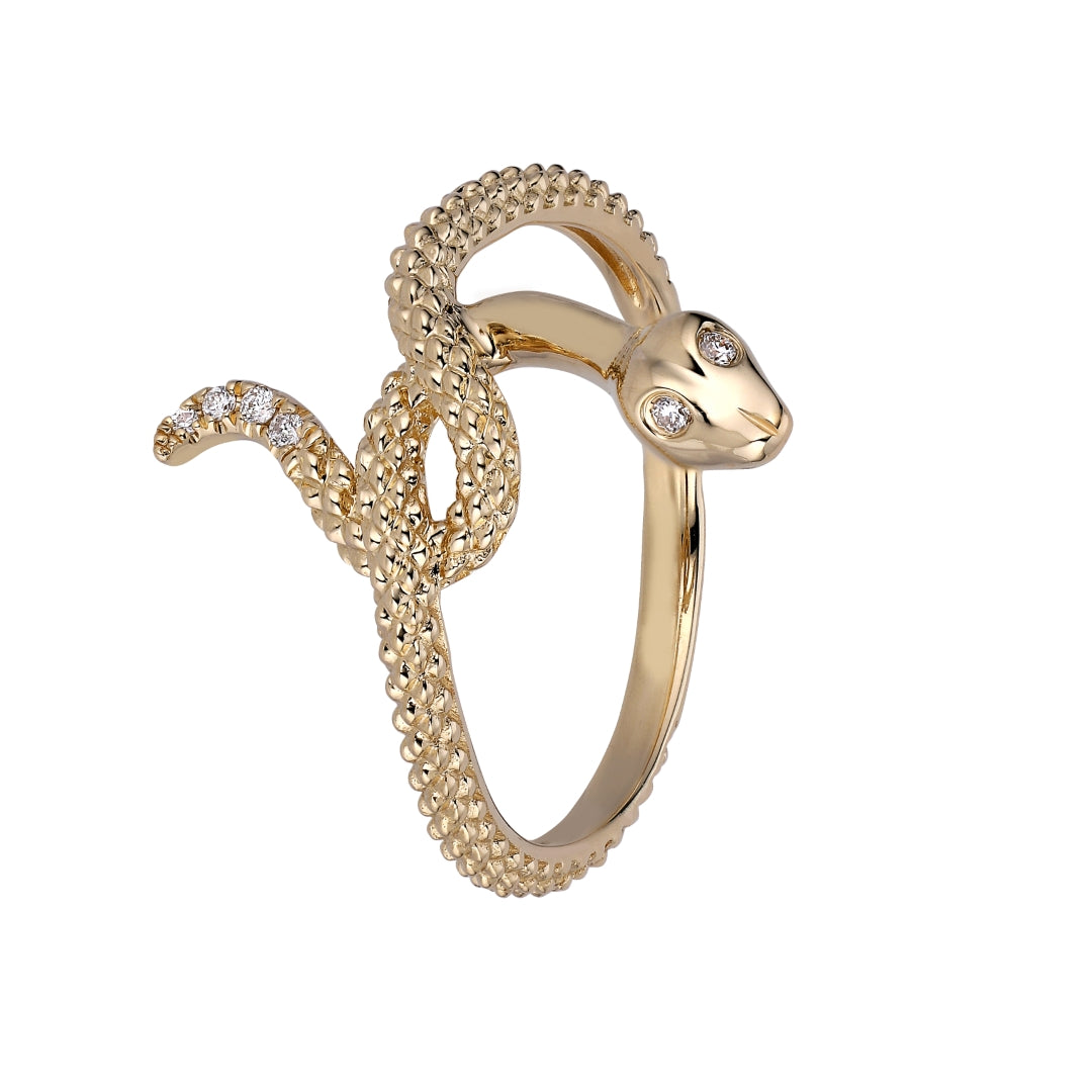 Ring i 14 kt. guld m. 6 brillanter