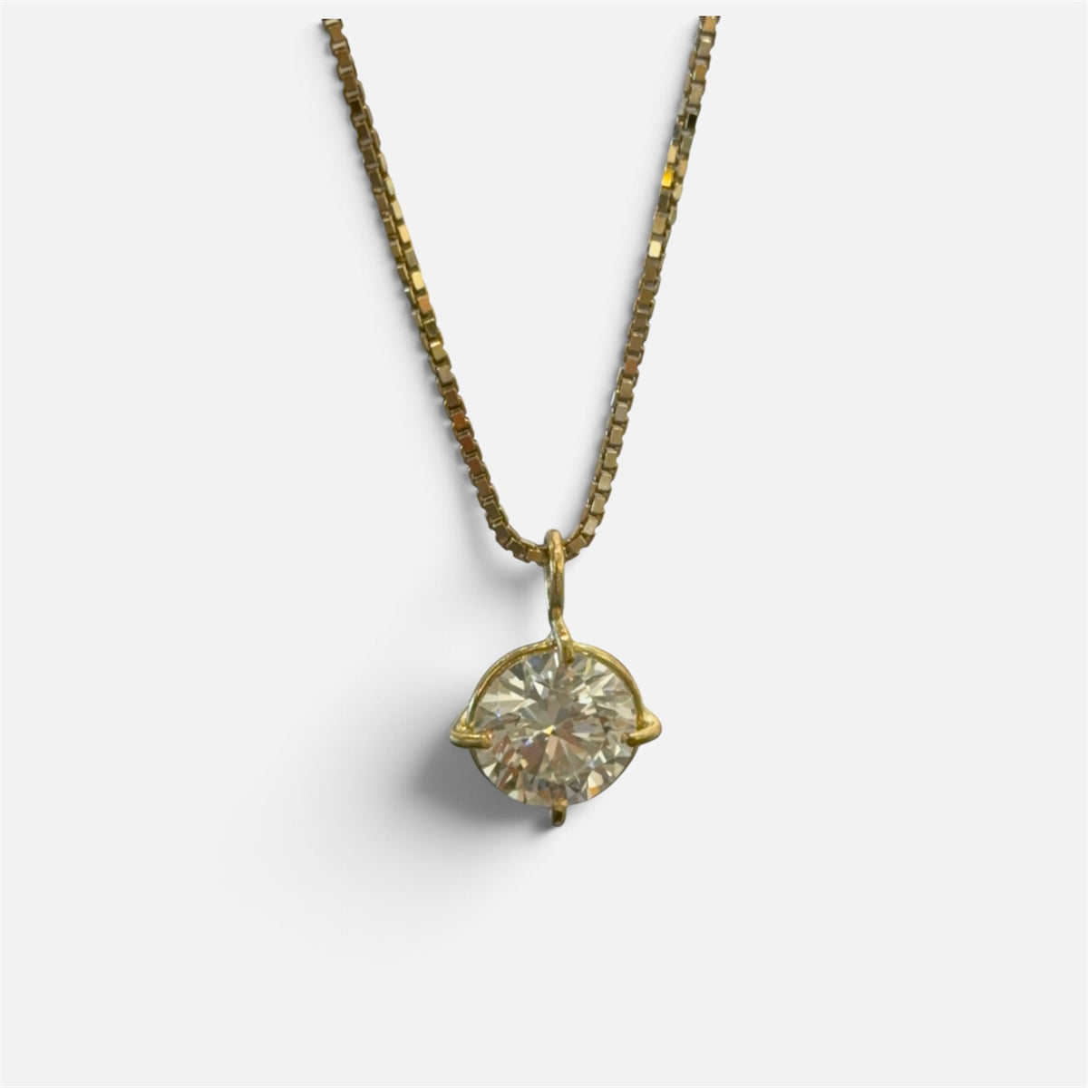 14kt. guld vedhæng m. 2,00ct. lab grown diamant
