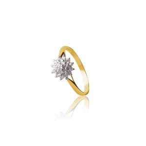 Ring i 14 kt. guld m. 19 diamanter