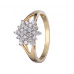 Ring i 14kt. guld m. 25 diamanter.