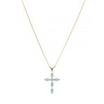 Vedhæng i 14kt. guld m. smaragder og diamanter.