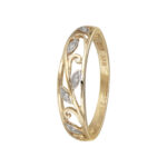 Ring i 8kt. guld m. 5 diamanter.